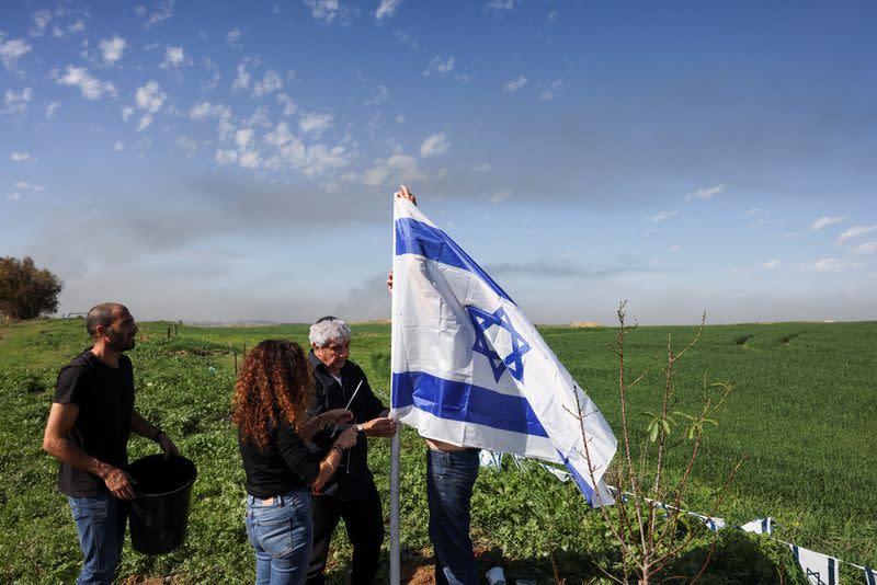 The family of Liraz Assulin creates a memorial for her, near Kibbutz Kfar Aza