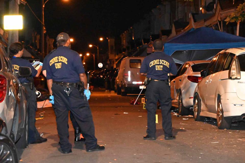 <p>Kyle Mazza/Anadolu via Getty</p> Crime Scene Unit in Philadelphia on July 21, 2024