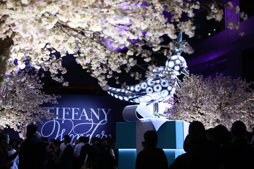 TOKYO, JAPAN - APRIL 11: A general view of Tiffany & Co.'s opening celebration for the House's 'Tiffany Wonder' exhibition at the TOKYO NODE gallery on April 11, 2024 in Tokyo, Japan. (Photo by Hanna Lassen/Getty Images for Tiffany & Co.)