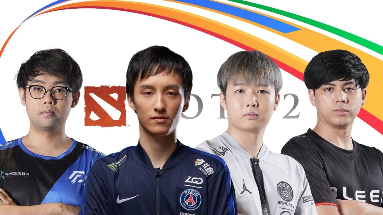 The Dota 2 medal event for the 19th Asian Games, taking place from 29 September to 2 October in Hangzhou, China, will feature some of the biggest names in the Dota 2 esports scene in Asia. Pictured: Somnus, Ame, NothingToSay, DJ. (Photos: Azure Ray, PSG.LGD, Bleed Esports, Olympic Council of Asia)