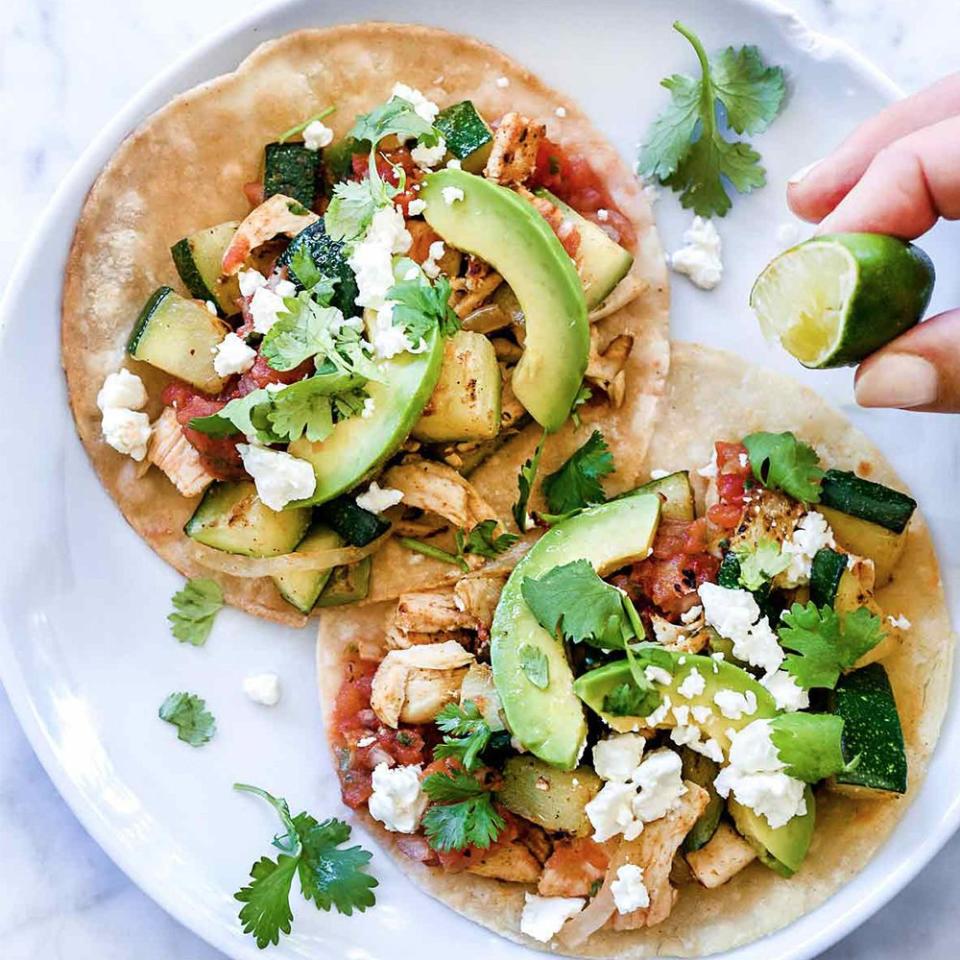 Easy Shredded Chicken and Zucchini Tacos