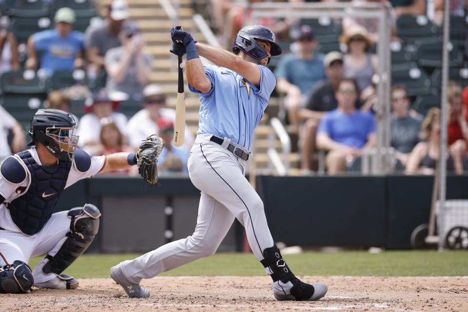 Kameron Misner now has a rare home run to second base on his spring training tally. (Joe Robbins/Icon Sportswire via Getty Images)