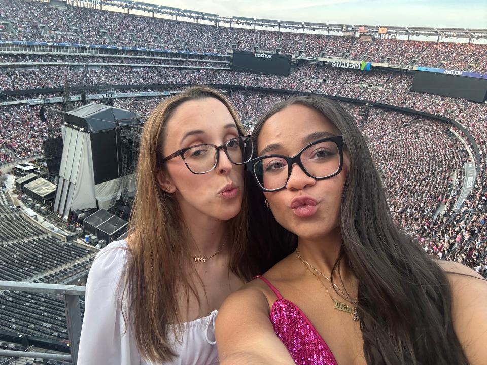 The writer and her friend at The Eras Tour