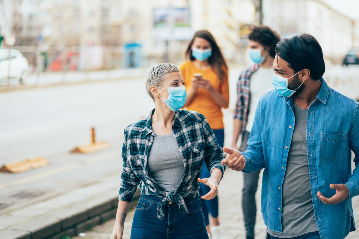 Wearing a face mask can make it harder to recognise emotions. (Getty Images)