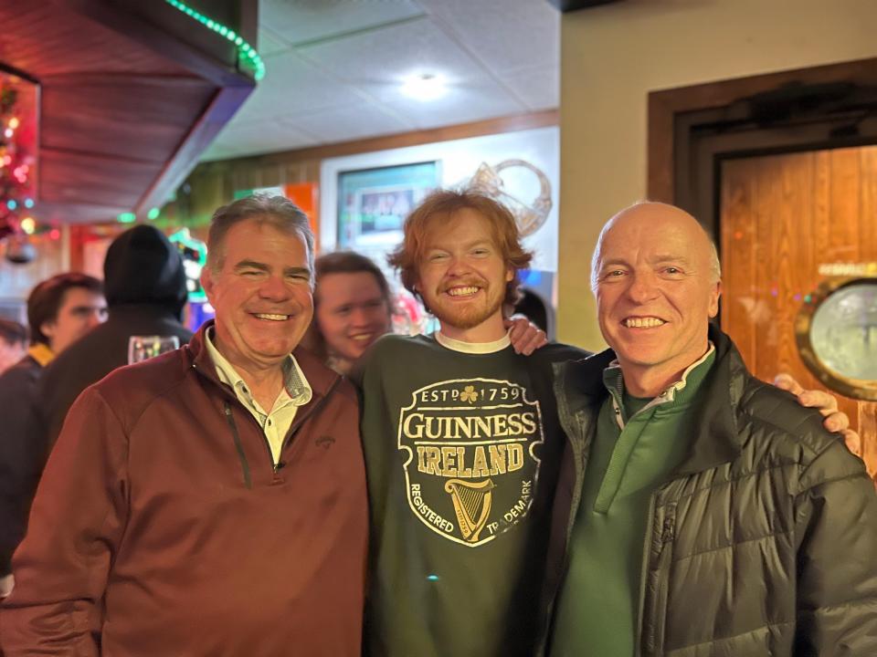 Matt Miller (left) with friend John Fogarty (middle) at McGuiness Irish Pub, 201 S. Walnut St., Appleton, WI