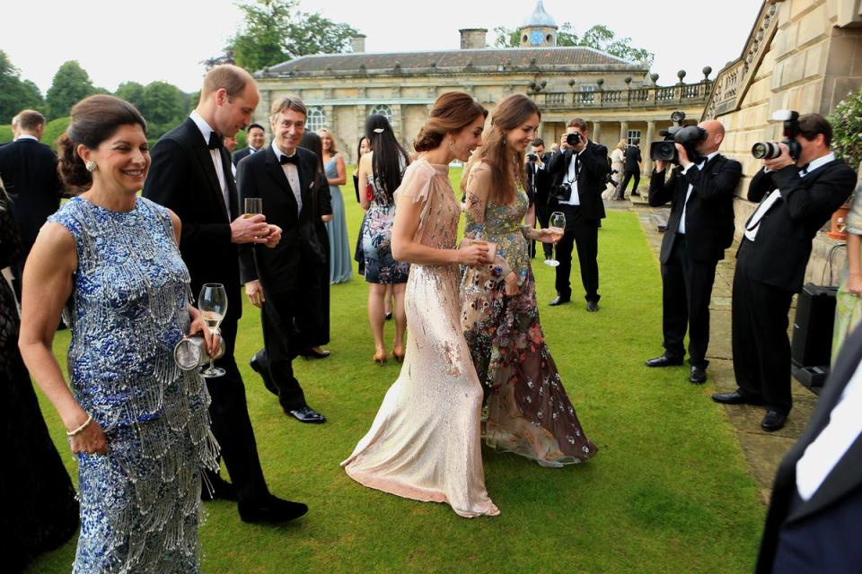 Prince William, Princess Kate and Lady Rose Hanbury at an event held at Houghton Hall in 2016 (PA)