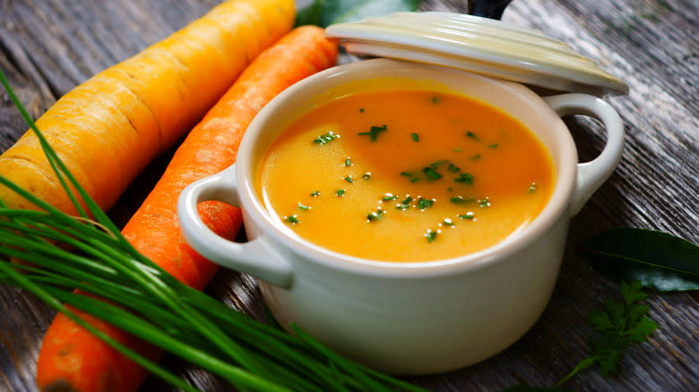 Blended carrot soup