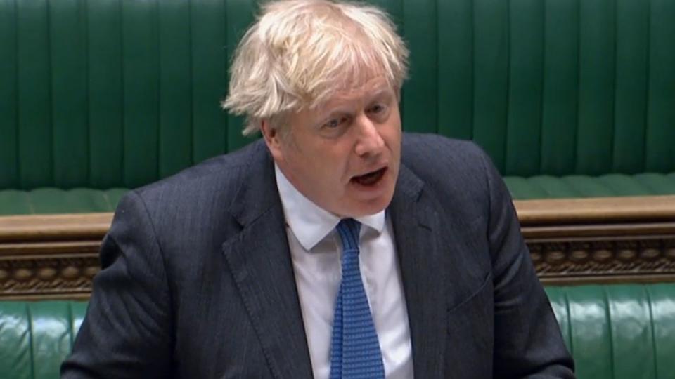 Boris Johnson spricht während der «Prime Minister's Questions» im Parlament.
