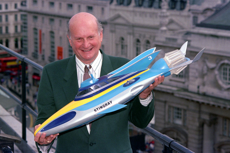 GERRY ANDERSON & STINGRAY MODEL, AS THE CLASSIC CHILDREN'S UNDERWATER FAVOURITE PREPARES FOR A BBC RE-LAUNCH.   (Photo by Neil Munns - PA Images/PA Images via Getty Images)