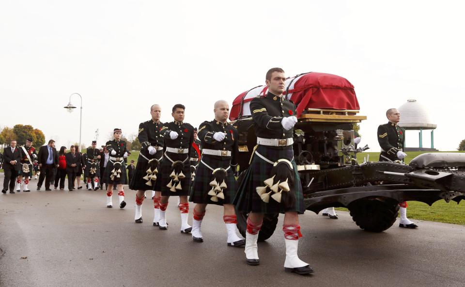 Soldiers escort the coffin during the funeral procession for Cpl. Nathan Cirillo in Hamilton