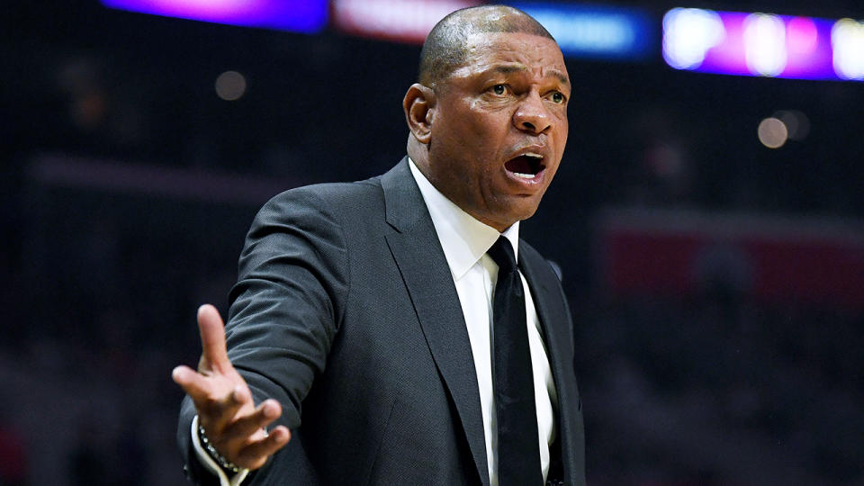 LA Clippers coach Doc Rivers has taken a cheeky shot at Lakers superstar LeBron James, over recent comments he made about load management. (Photo by Harry How/Getty Images)