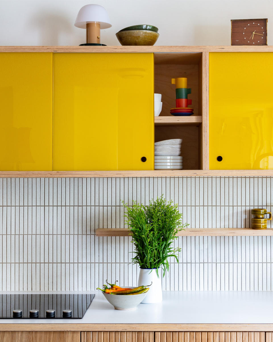 Tile used as backsplash in the kitchen