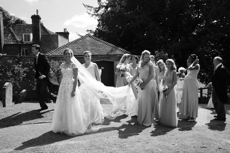 A flurry of excitement while we all assemble outside the church for the start of the ceremony. Running a little late as always!