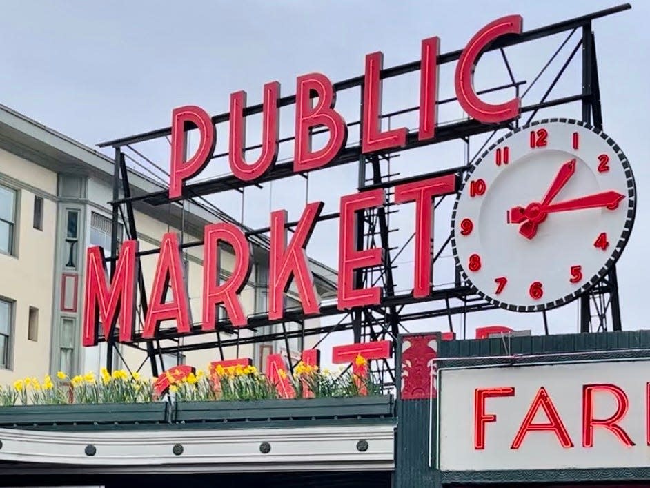 exterior shot of pike place market in Seattle Washington