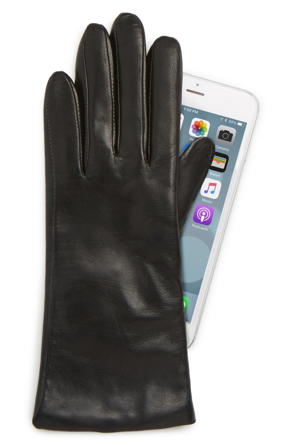 Cashmere Lined Leather Touchscreen Gloves