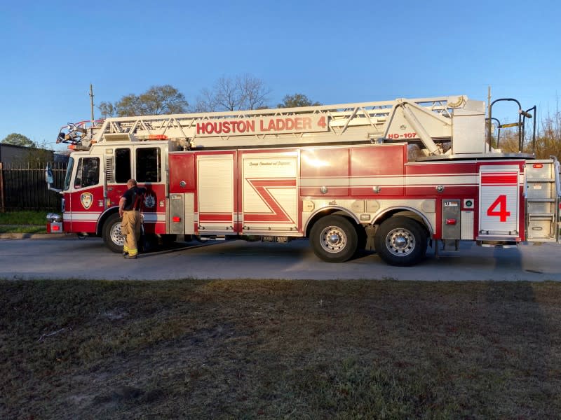 Emergency personnel work at the scene of an explosion in Houston