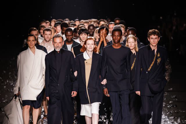 <p>Getty Images</p> The finale of Dries Van Noten Menswear Spring/Summer 2025 show, the designer's final collection.