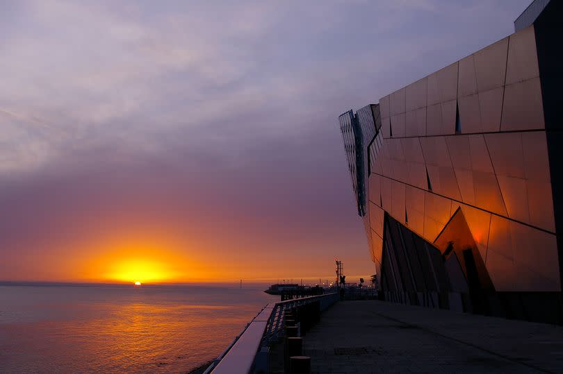 Sunset over the Humber from Hull city centre