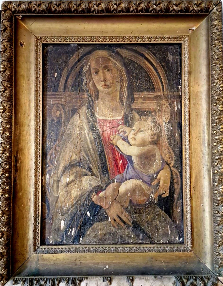 A newly-returned "Madonna and Child" by Botticelli, set to undergo a year-long restoration.