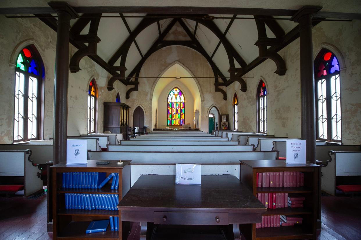 Built in 1857, Christ Episcopal Church in Church Hill, Mississippi is undergoing renovation.