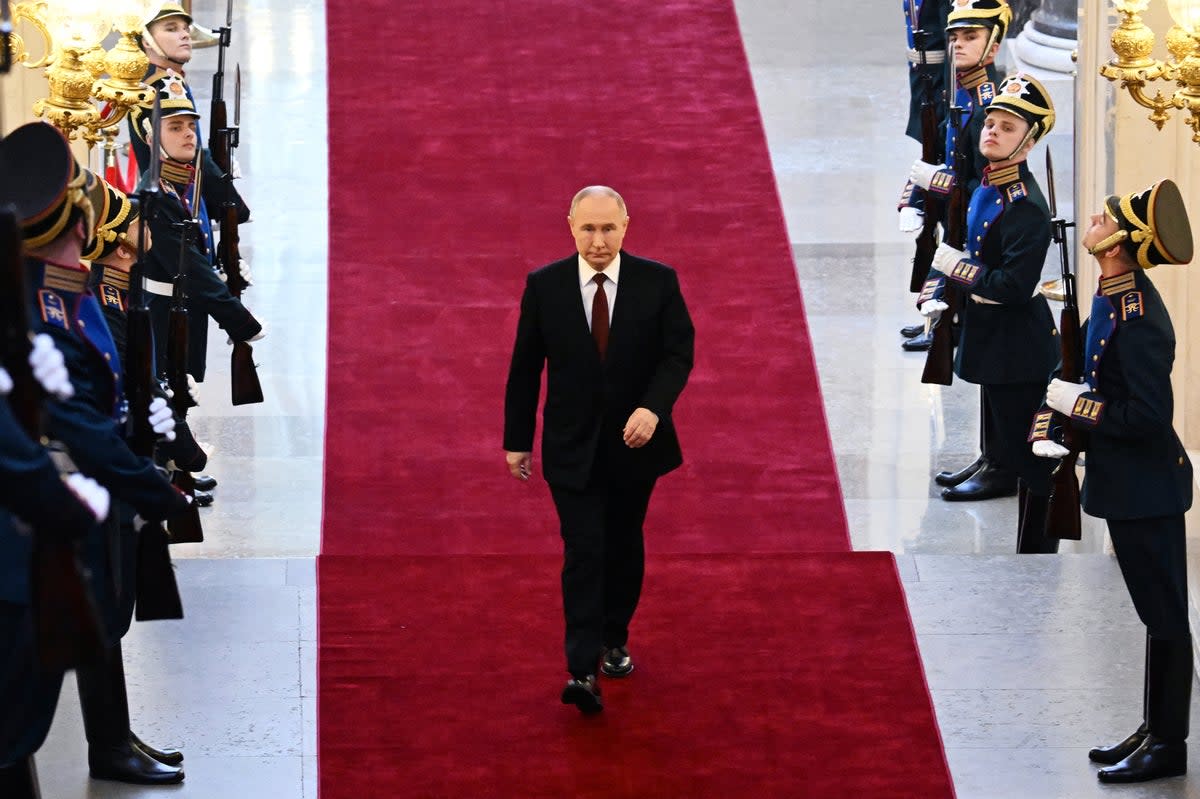 Vladimir Putin being inaugurated for his fifth term as Russian President  (POOL/AFP via Getty Images)
