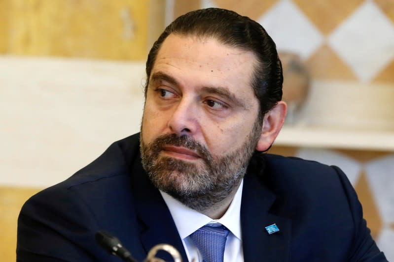 FILE PHOTO: Lebanon's Prime Minister Saad al-Hariri attends a cabinet session at the Baabda palace