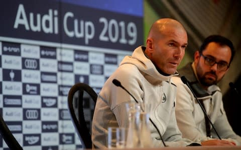 Zinedine Zidane is asked about the Gareth Bale pictures - Credit: getty images