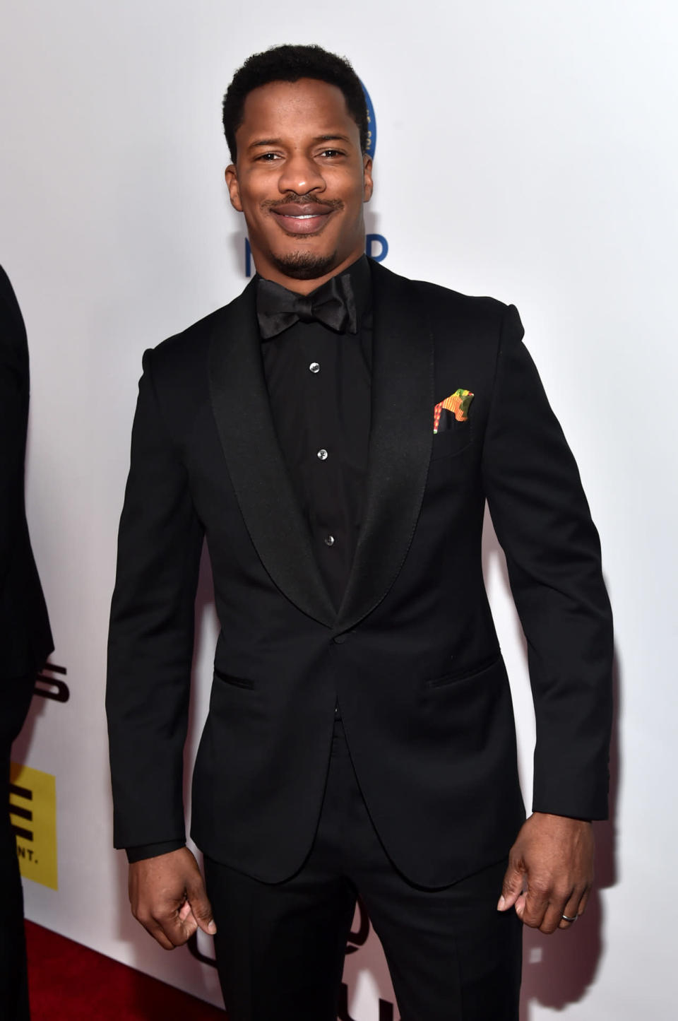 Nate Parker in an all black ensemble at the 47th NAACP Image Awards at Pasadena Civic Auditorium in Pasadena, California. 