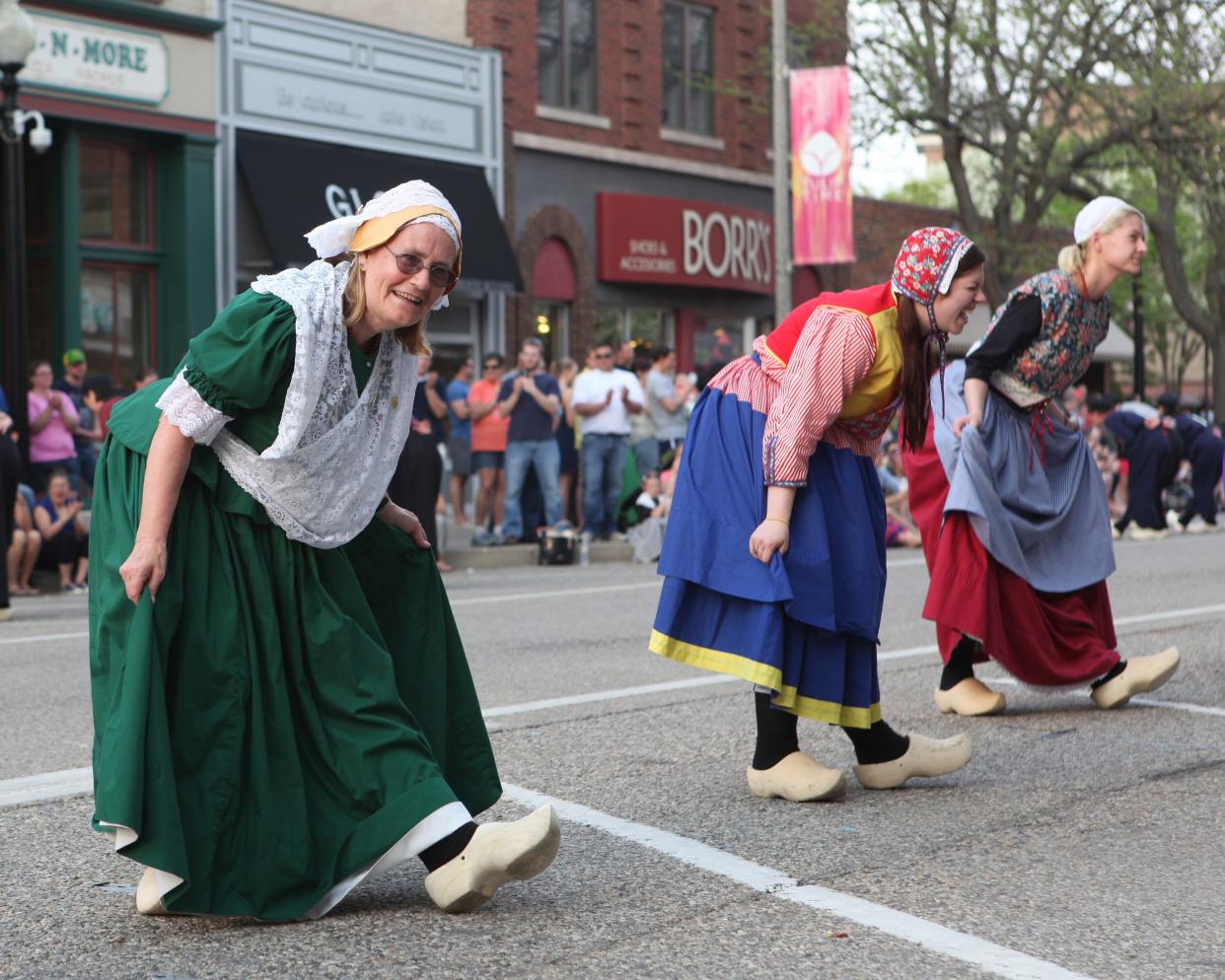 Dancers participate in the Alumni Dance during Tulip Time.