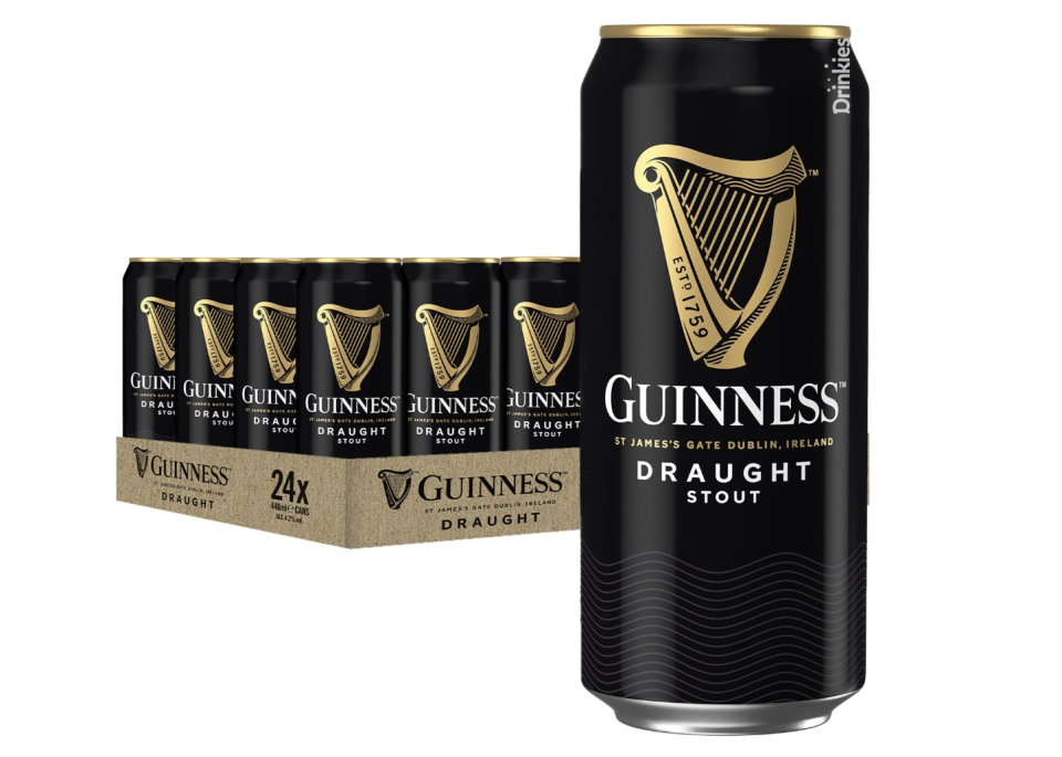 A photo of Guinness Draught Beer Can, 440ml (Pack of 24). (PHOTO: Amazon Singapore)