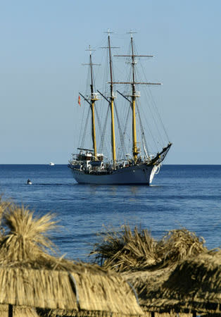 FILE PHOTO: Montenegrin naval training ship "Jadran" in Budva, Montenegro July 9, 2007. REUTERS/Stevo Vasiljevic