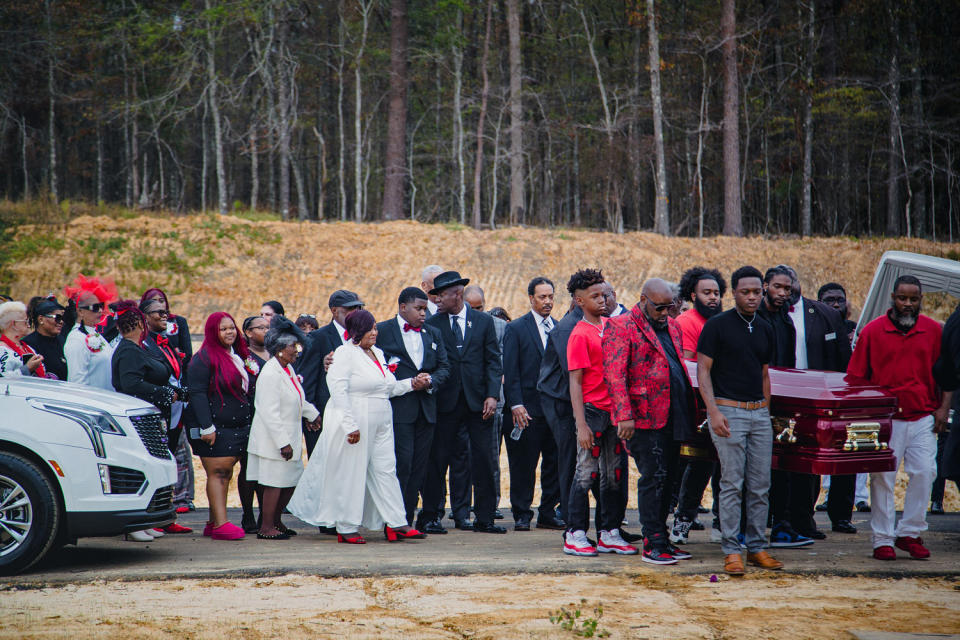 Dexter Wade's funeral with Rev Al Sharpton  (Ashleigh Coleman for NBC News)