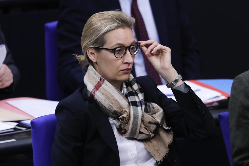 AfD-Chefin Alice Weidel steht derzeit wegen der Spendenaffäre im Kreuzfeuer der Kritik. (Bild:AP Photo/Markus Schreiber)