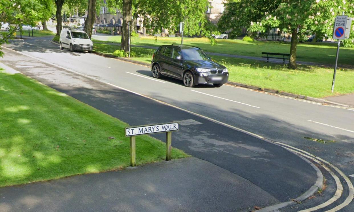 <span>A road sign for St Mary’s Walk in Harrogate with its apostrophe intact in May 2022.</span><span>Photograph: Google Maps</span>