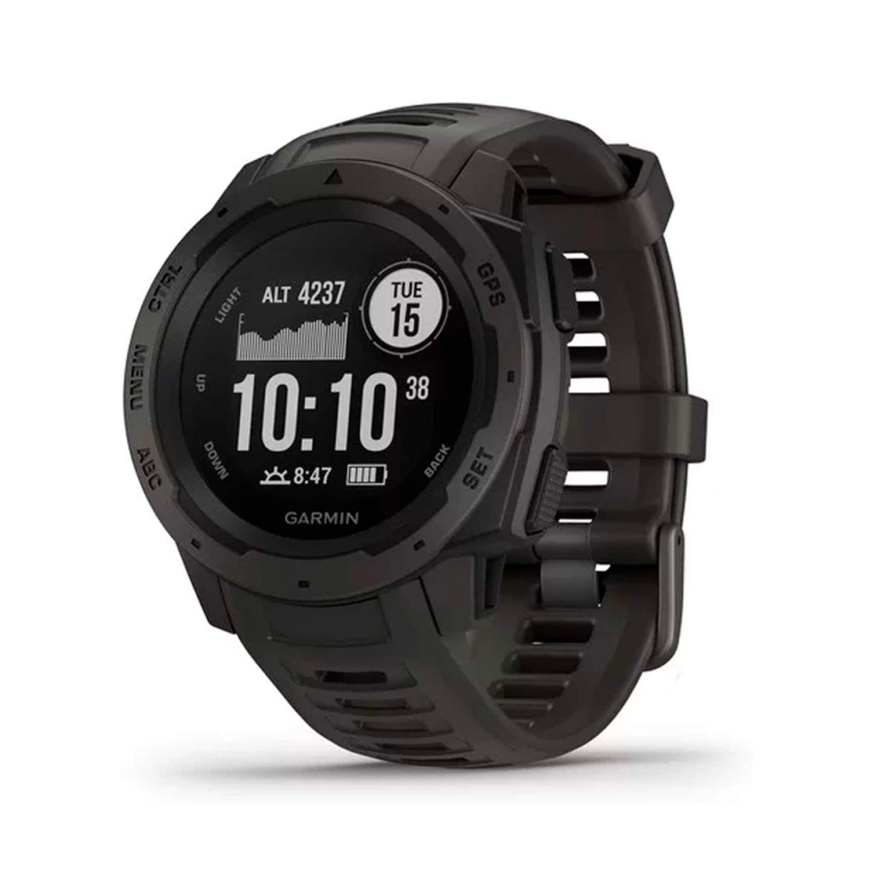 This rugged smartwatch has GPS, a heart-rate monitor, an altimeter, and a battery that lasts up to two weeks. It’s basically an outdoorsman’s Apple Watch. $250, Amazon. <a href="https://www.amazon.com/Garmin-Instinct-Features-Monitoring-Graphite/dp/B07HYX9P88/" rel="nofollow noopener" target="_blank" data-ylk="slk:Get it now!" class="link ">Get it now!</a>