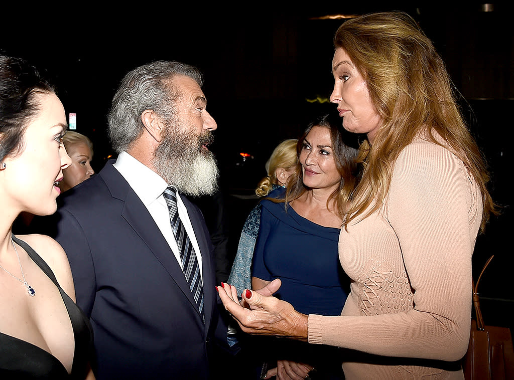 Director Mel Gibson and Caitlyn Jenner chatted it up at the screening of 