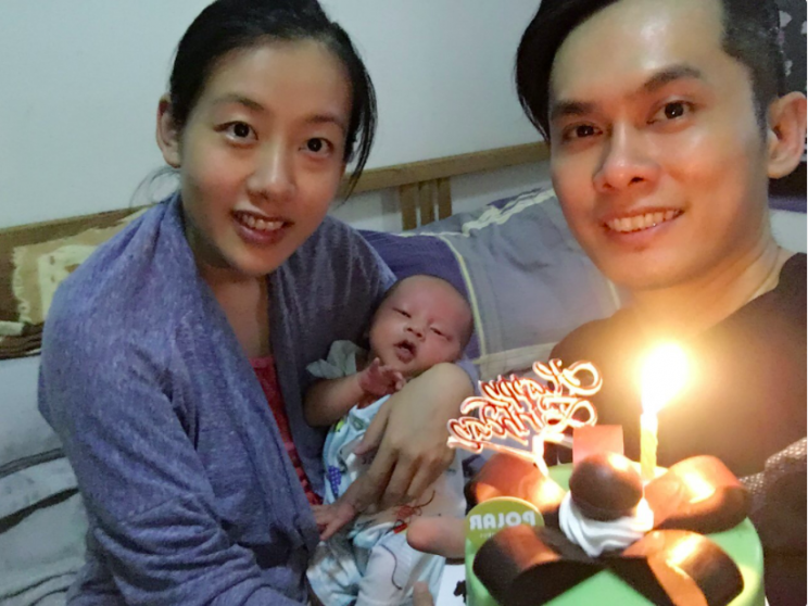 Sky Looi and his wife Wen Xiu, with their baby boy Ethan, who was born with an extremely rare form of leukemia. Photo: GIVE.asia.