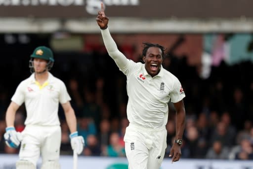 Jofra Archer dismissed Australia's Usman Khawaja as England chased victory on the final day of the second Ashes cricket Test at Lord's