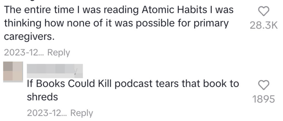 the entire time I was reading atomic habits I was thinking how none of it was possible for primary caregivers. If books could kill podcast tears that book to shreds