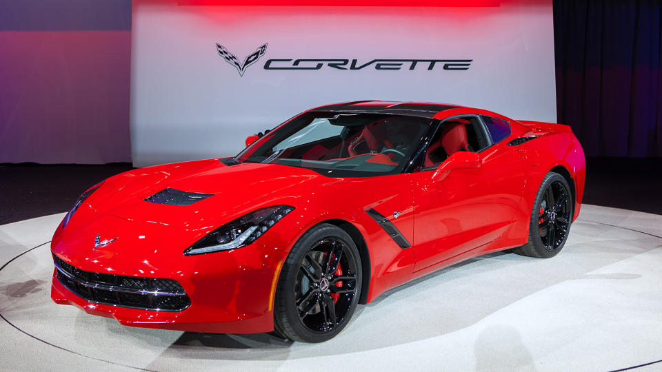 DETROIT - JANUARY 14 : The 2014 Chevrolet Corvette Stingray on display at The North American International Auto Show January 14, 2013 in Detroit, Michigan.