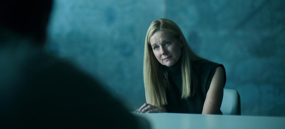 This image released by Netflix shows Laura Linney in a scene from "Ozark." Linney was nominated for an Emmy Award for best lead actress in a drama series. (Netflix via AP)