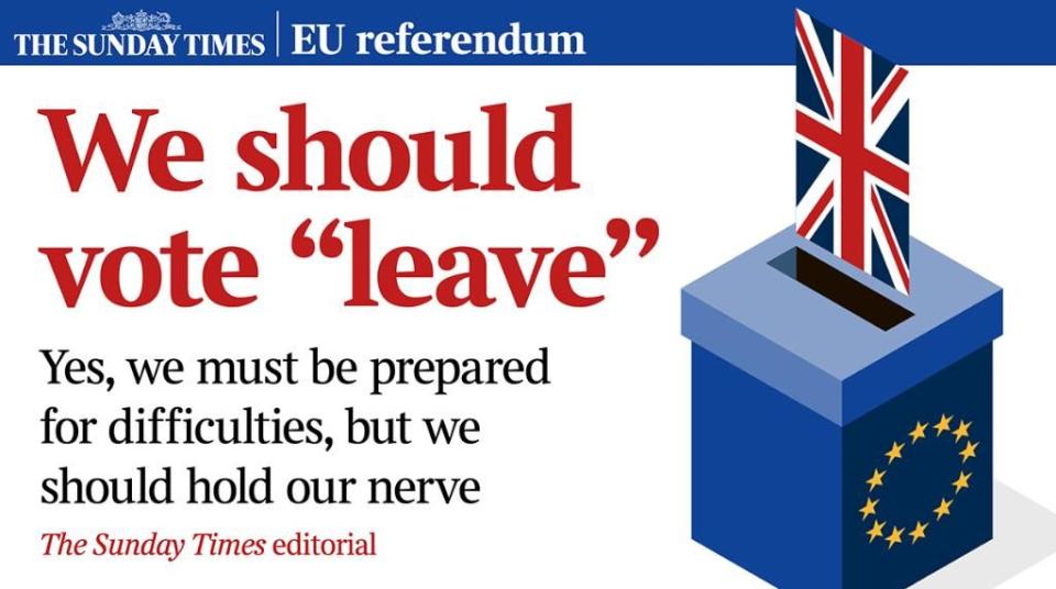 The Sunday Times - Vota por salir de la UE