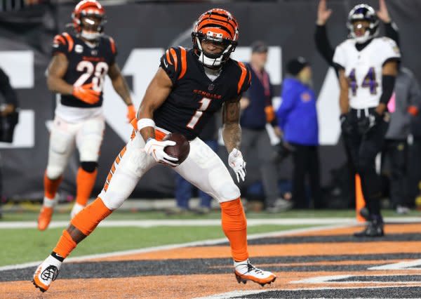 Cincinnati Bengals star JaMarr Chase leads my Week 6 fantasy football wide receiver rankings. File Photo by John Sommers II/UPI