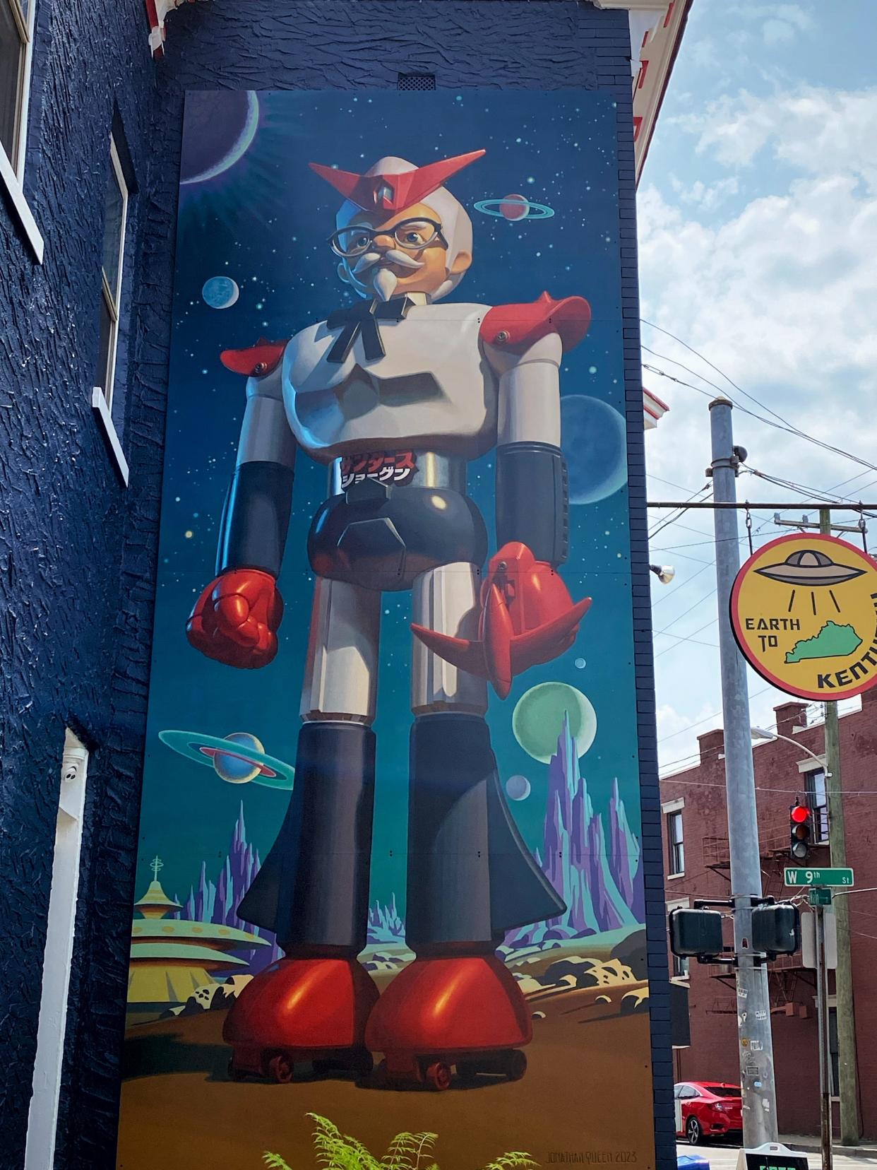 A mural titled "Shogun Sanders" has recently been installed on the building that houses Earth To Kentucky, a toy store, in Mainstrasse Village in Covington.