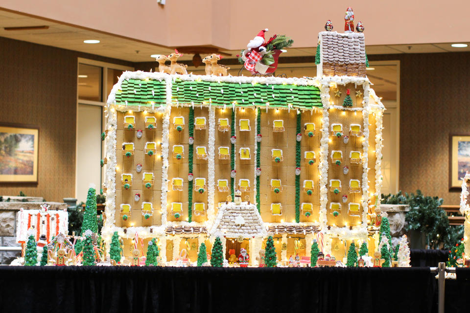 This handmade gingerbread house stands three feet tall and brings guests into lakeside resort Chateau on the Lake each holiday season. (Photo: Explore Branson)