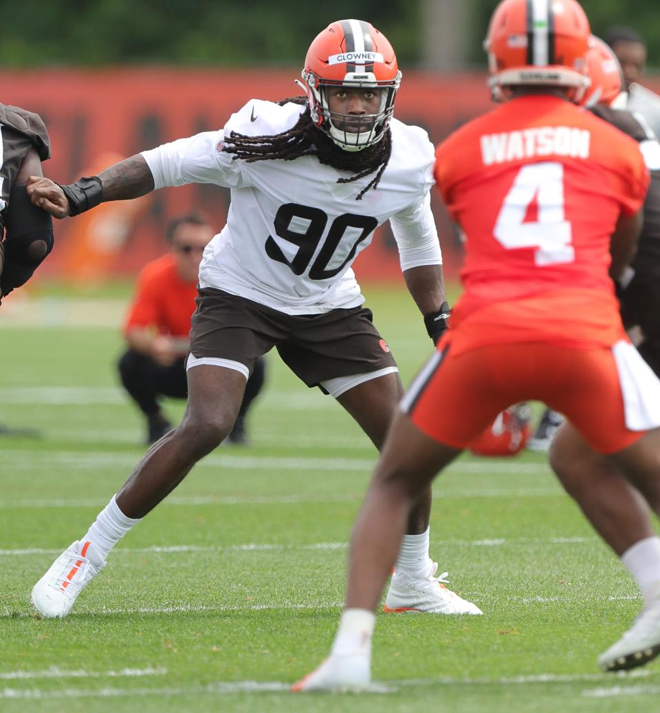 Cleveland Browns defensive end Jadeveon Clowney during minicamp on Tuesday, June 14, 2022 in Berea.