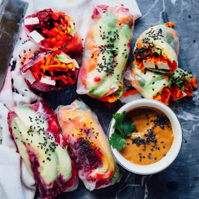 Veggie Summer Rolls With Chipotle Peanut Sauce