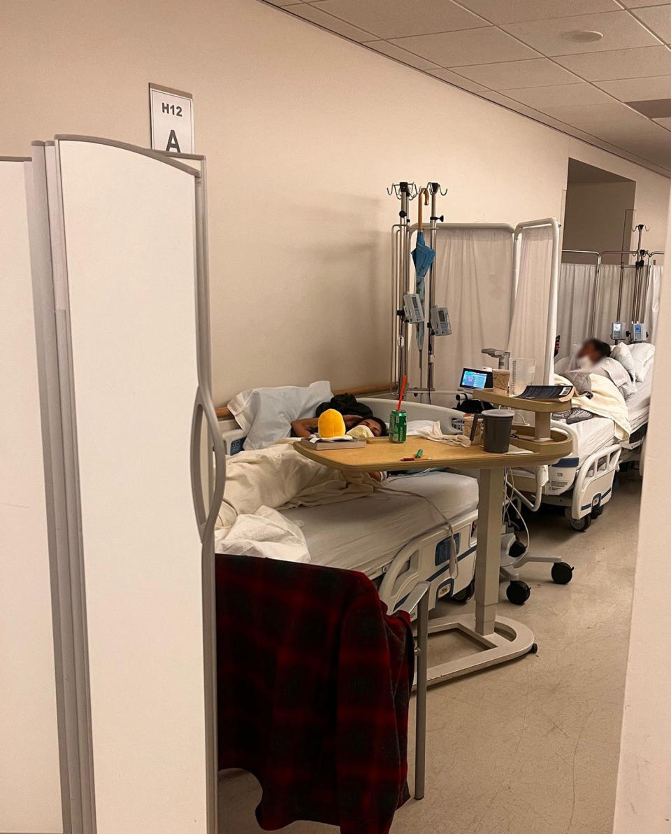 When Marissa Long went to a Los Angeles emergency department in March, she was placed in the hallway for four nights. (Courtesy Long family)