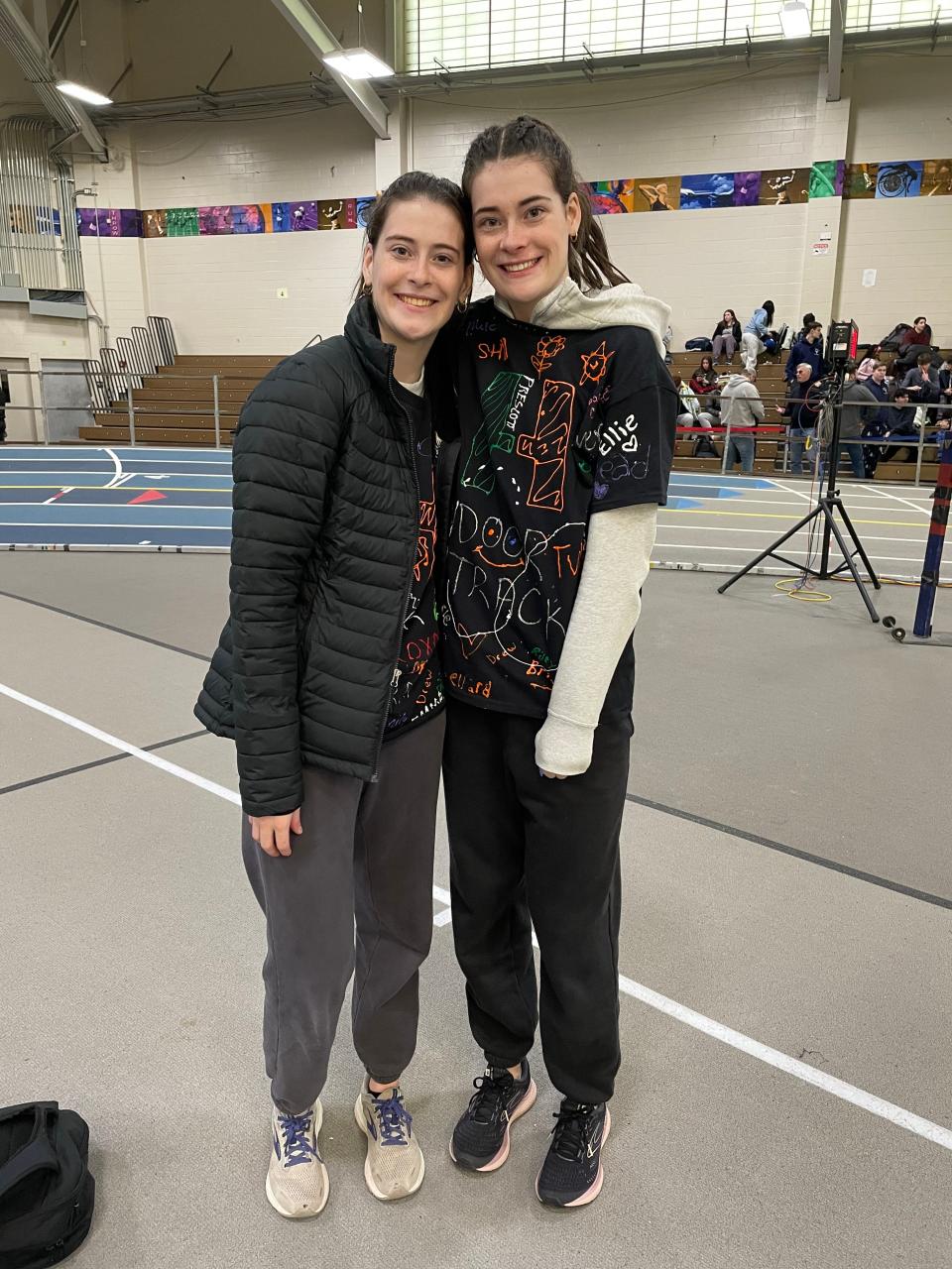 Hopkinton seniors Bridget and Keira O'Connor competed in a combined five events at Saturday's TVL Showcase. They placed third and seventh, respectively, in the high jump.