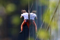 French climber Alain Robert, also known as "Spiderman", scales the 261-metres-high (856.3 feet) Sapphire Tower in Istanbul May 17, 2011. Sapphire Tower is Turkey's highest building. REUTERS/Murad Sezer (